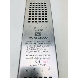 Funk-Entstörfilter BLOCK Entstörfilter HFV 510-400/35 Filter
