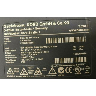 Getriebebau Nord SK92372AZD-80LH/4 TF TI4+SK80LH/4 TF TI4 0,75KW 124RPM 30mm HW