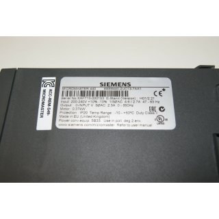 Siemens Micromaster 440 6SE6440-2UC13-7AA1 0,37KW 200-240V mit Operator Panel
