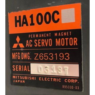 Mitsubishi HA100C Permanent Magnet AC Servo Motor