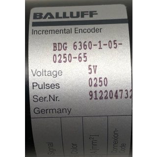 Balluff Encoder BDG 6360-1-05-0250-65
