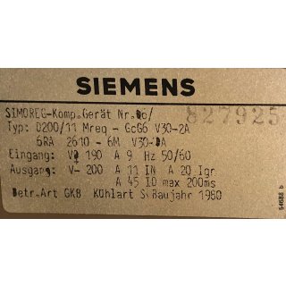 Siemens Simoreg D200/11 Mreq-GcG6 V30-2A