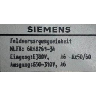 Siemens Feldversorgungseinheit 6RA8261-3A