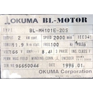 Okuma BL-Motor BL-MH101E-20S