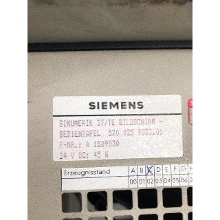 Siemens Sinumerik 3T/TE Bedientafel 570.025 9033.01