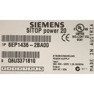 Siemens Sitop power 20 6EP1 436-2BA00
