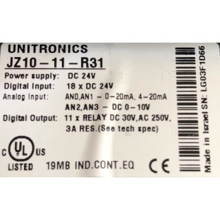 Unitronics JZ10-11-R31 JZ10 11 R31 J Z 10 11 R 31