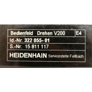 Heidenhain Bedienfeld Drehen V200