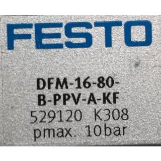 Festo F&uuml;hrungszylinder Pneumatik Zylinder DFM-16-80-B-PPV-A-KF