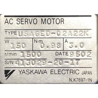 Yaskawa Electric AC Servo Motor USAGED-02A22K