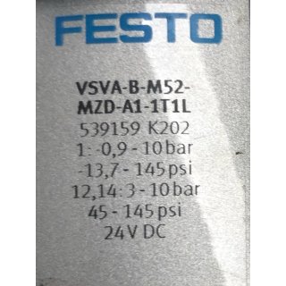 Festo VABV-S4-1HS-G14-2T2 + VSVA-B-M52-MZD-A1-1T1L + VSVA-B-B52-ZD-A1-1T1L