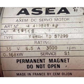 Asea AXEM DC SERVO MOTOR 4 419545 A 4419545A