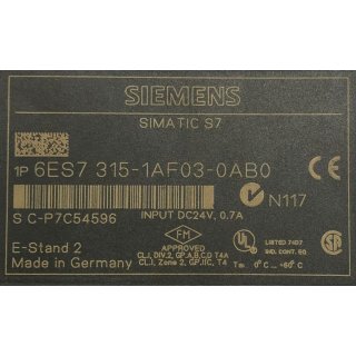Siemens Simatic S7 6ES7 315-1AF03-0AB0