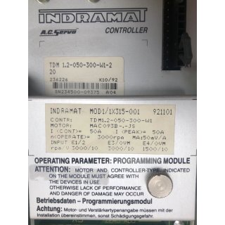 Indramat Servo Controller TDM 1.2-050-300-W1-2