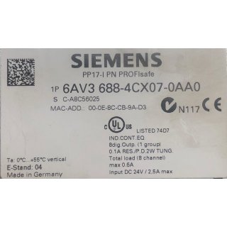 Siemens Simatic PP17-I PN Profisafe 6AV3 688-4CX07-0AA0