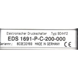 Hydac Elektronischer Druckschalter EDS 1600 1691-P-C-200-000