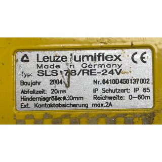 Leuze Lumiflex Lichtschranke SLS 78/RE-24V