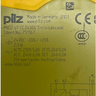 Pilz Sicherheitsrelais PNOZ s7.1C 24VDC 3n/o