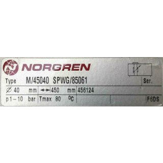 Norgren Linearantrieb Lintra Zylinder M/45040 SPWG/85061 456124