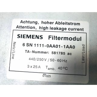 Siemens 6SN1111-0AA01-1AA0 NETZ/LINE 