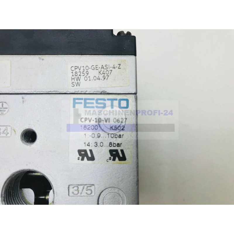 Festo Block CPV-10-VI 18200 CPV10VI CPV10-GE-ASI-4-Z 18259 CPV10GEASI4Z . 