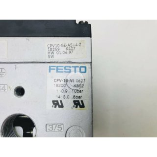 Festo Block CPV-10-VI 18200 / CPV10-GE-ASI-4-Z 18259 / CPV10VI / CPV10GEASI4Z .